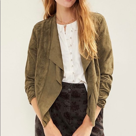 Anthropologie Blank NYC Taupe Suede Jacket - Picture 3 of 8